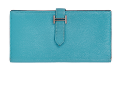 Hermès Bearn Wallet, Leather, Blue, [R] 9TA, 3*